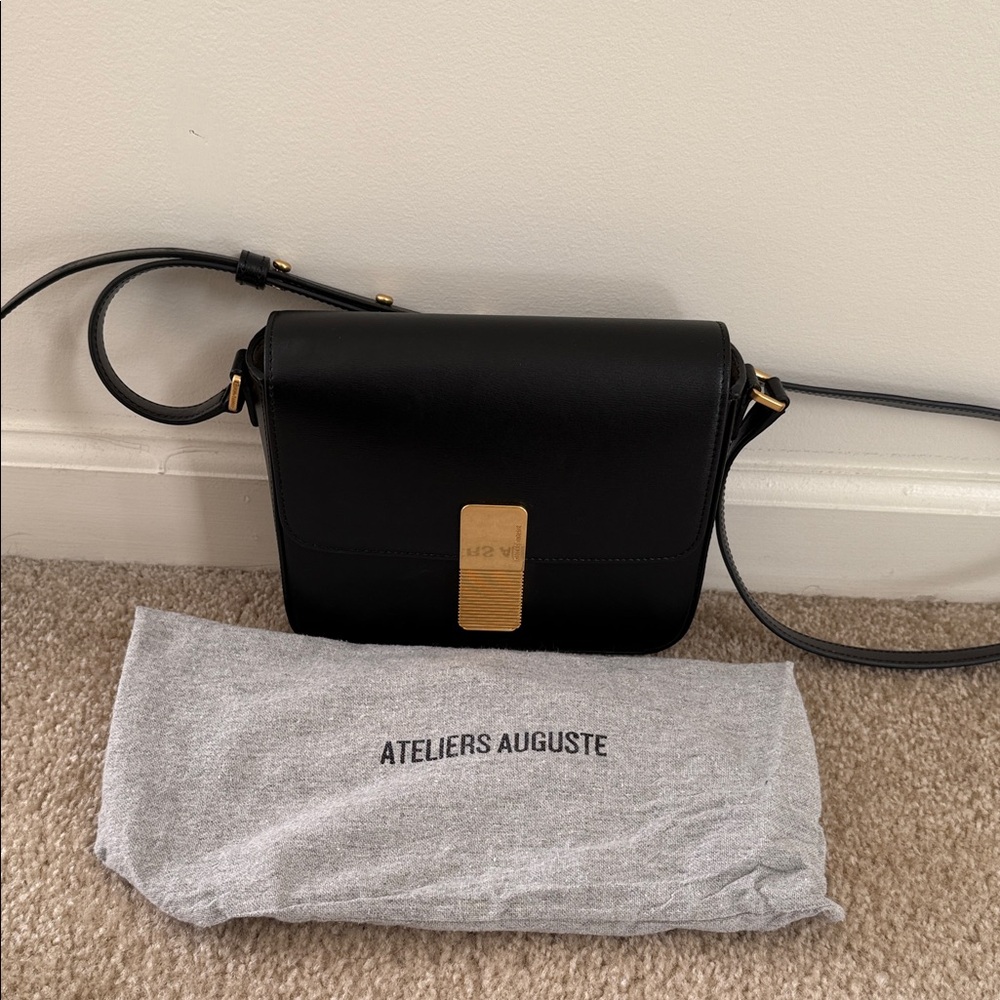 Atelier August Black Leather Crossbody Bag